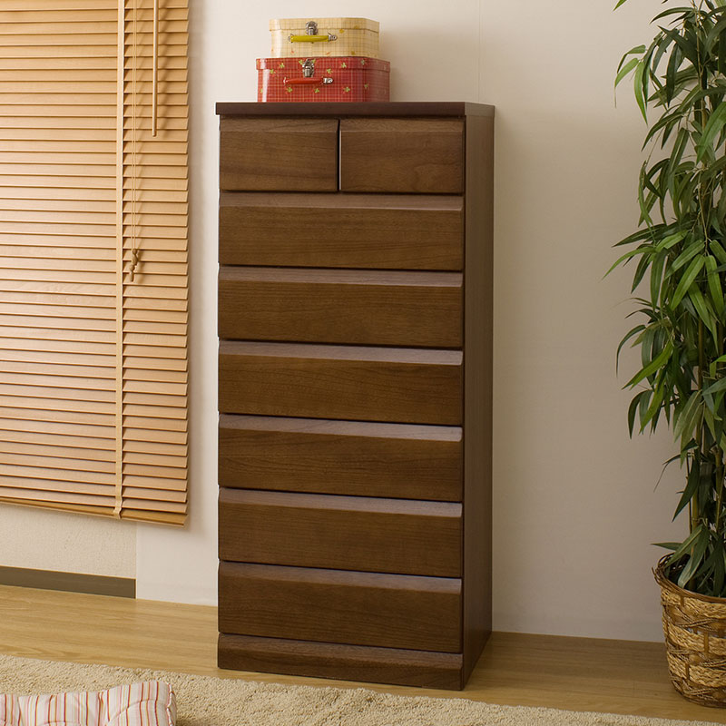 完成品 日本製 桐チェスト 7段 幅60 収納 引き出し たんす 桐たんす 衣類収納 茶色...