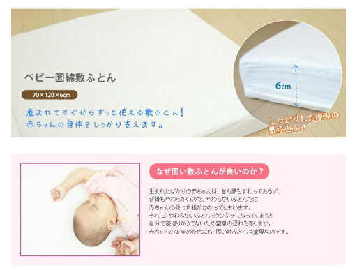 ベビー固綿敷ふとん(綿100%生地)【送料無料】(代引き不可) ベビー固綿敷ふとん(綿100%生地)【送料無料】(代引き不可)