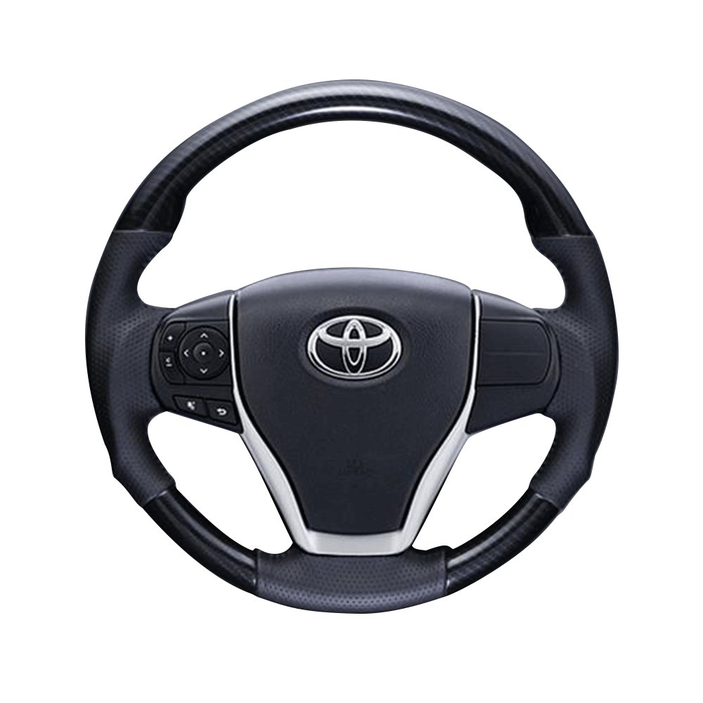 (ウォーベンカーボン×ダークグレー) ガングリップ ウッド×パンチング 本皮調 レザーステアリング ノア 80系 FEGGARI LS175-254-006 専用設計 高品質