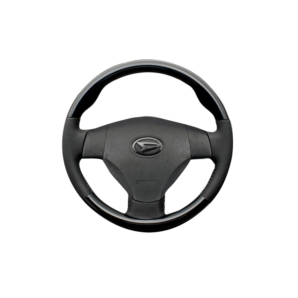 (ピアノブラック×ダークグレー) スタンダードグリップ ウッド×パンチング 本皮調ステアリング ムーヴ / ムーヴカスタム L175/185系 FEGGARI LS30-126-004