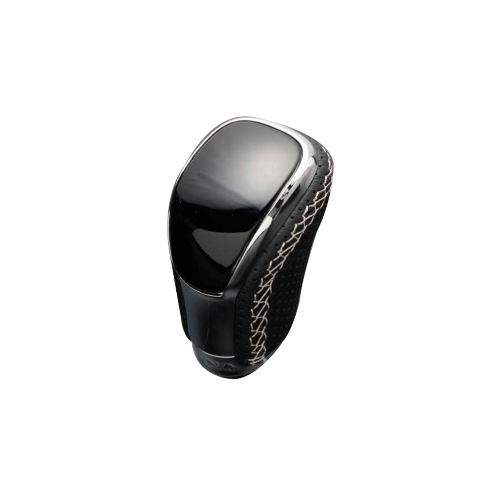 (ピアノブラック×シルバーユーロステッチ) Vタイプスタンダード シフトノブ エスティマ 50系 4型 FEGGARI STV126ESI-019