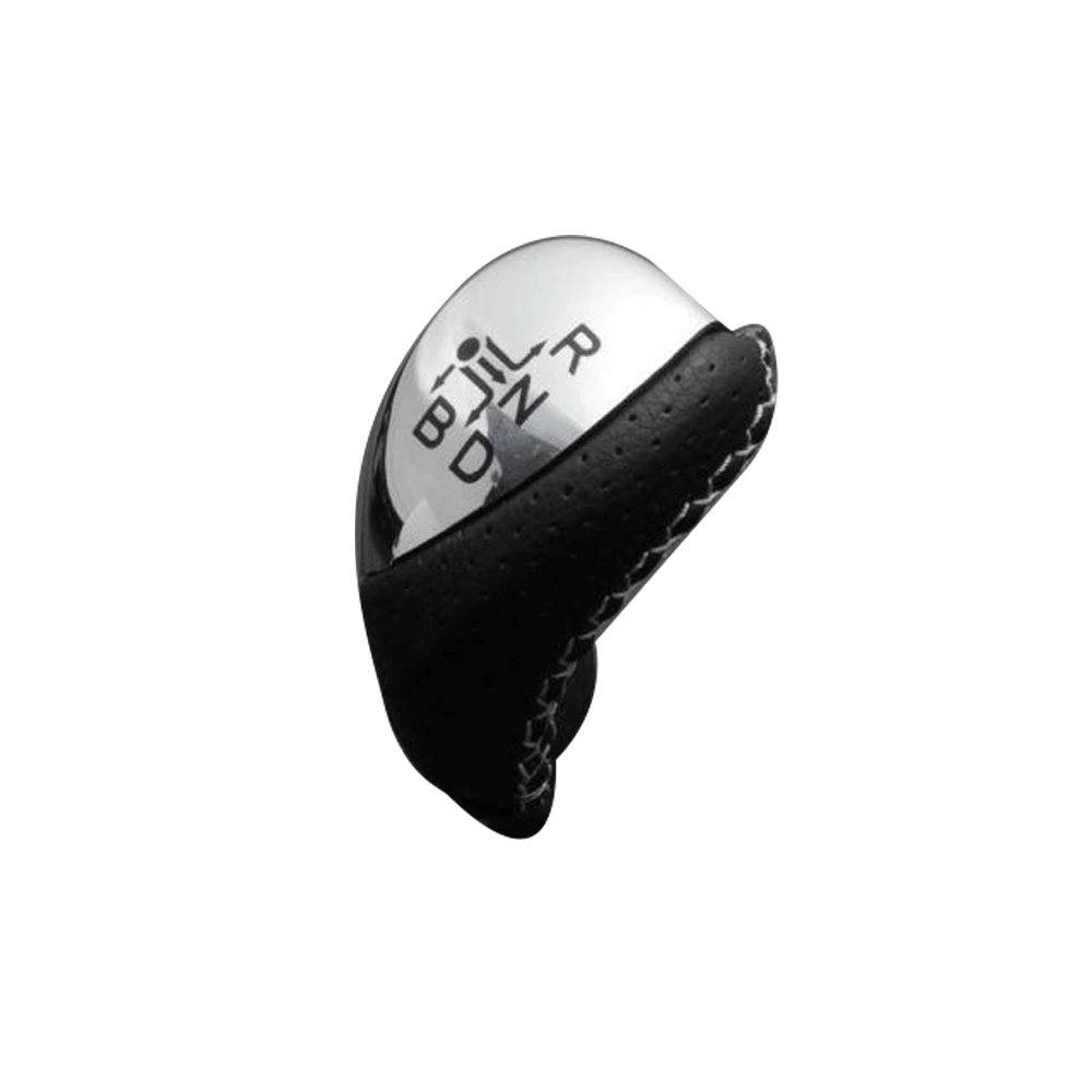 (クロームメッキ×シルバーステッチ) 純正同等サイズ シフトノブ ノア 80系 FEGGARI LKB-153SI-003