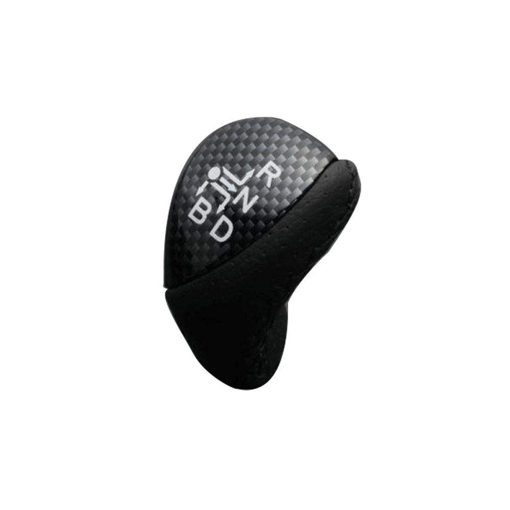 (ブラックカーボン調×ブラックステッチ) 純正同等サイズ シフトノブ プリウス / プリウスPHV 30系 後期 FEGGARI LKB-039BK-005