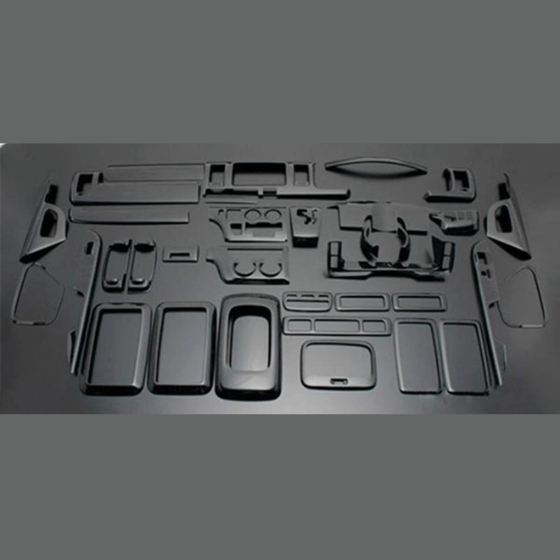 (黒木目) 35ピース 3D立体インテリアパネル ハイエース / レジアスエース 200系 3型 後期 標準ボディ FEGGARI PLT771-004