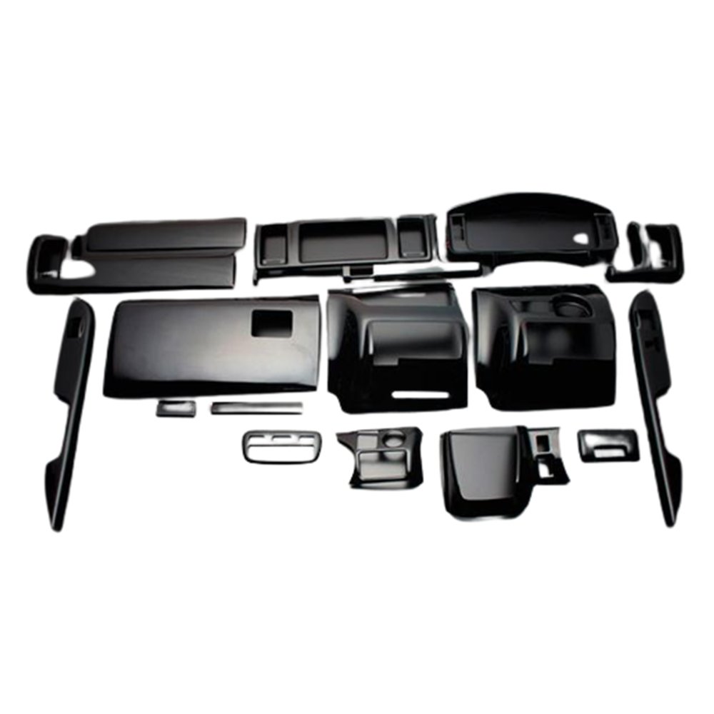 (ピアノブラック) 16ピース 3D立体インテリアパネル ハイエース / レジアスエース 200系 4型 標準ボディ FEGGARI PLT982-001