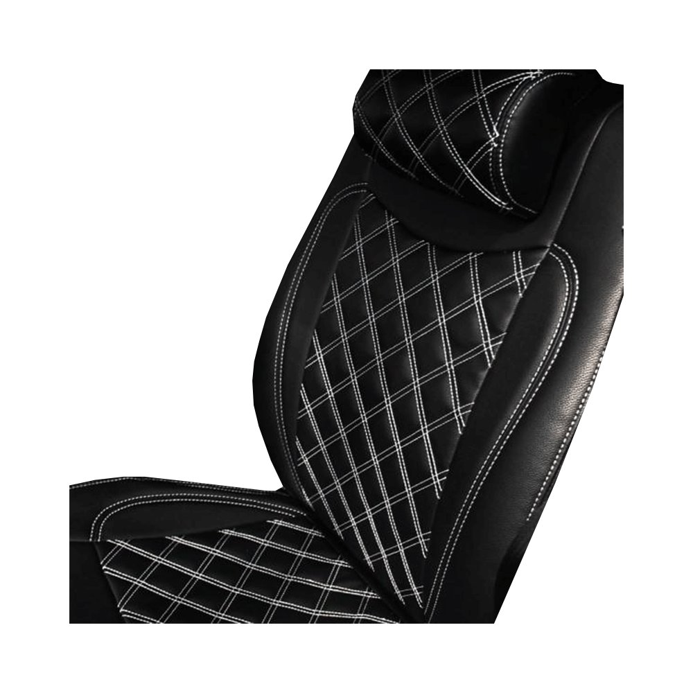 (ブラック×ホワイト) シートカバー ダイヤキルト ハイエース / レジアスエース 200系 4型 S-GL用 FEGGARI HSC02-005