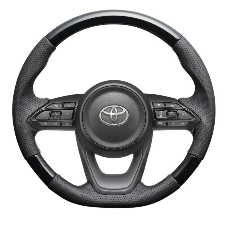 高品質の証ユーロステッチ採用 (ピアノブラックxシルバーステッチ) 純正交換ガングリップステアリング シエンタ MX10系 R4/9- LS195