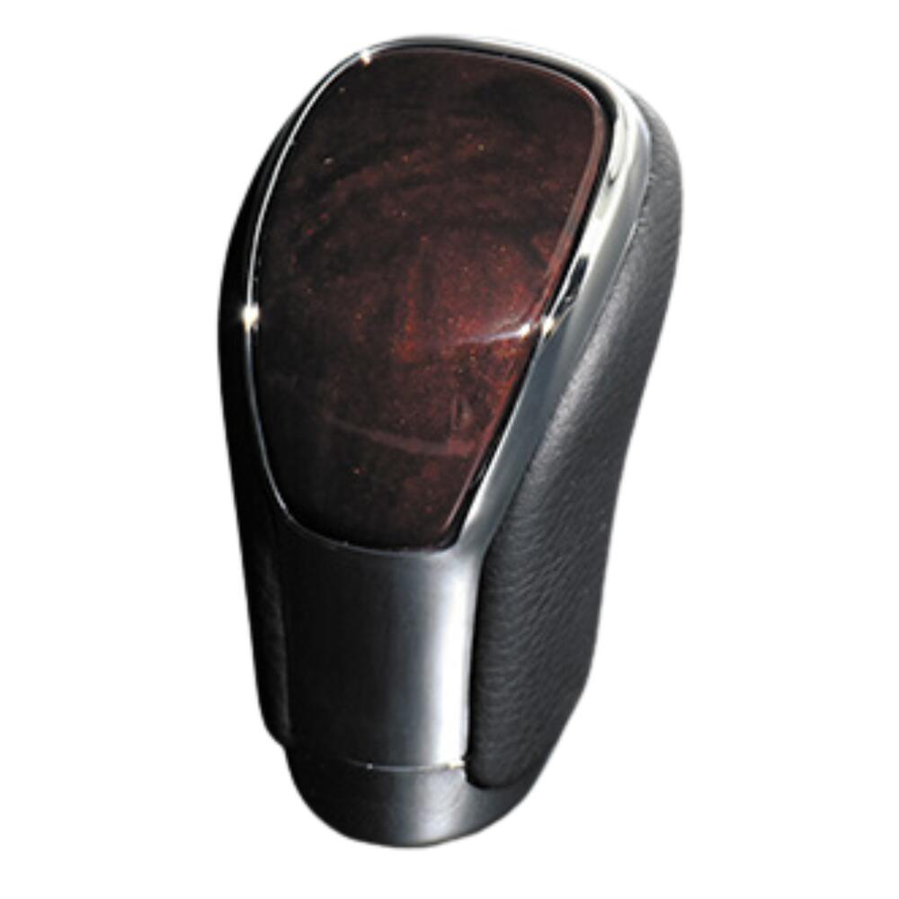 (ブラウンウッド茶木目×グレーレザー) オリジナル ウッドコンビ シフトノブ LXデザイン 8mm径 ハリアー 30系 H15/2-H25/7 SK09-27 シャフト径8mm AT車