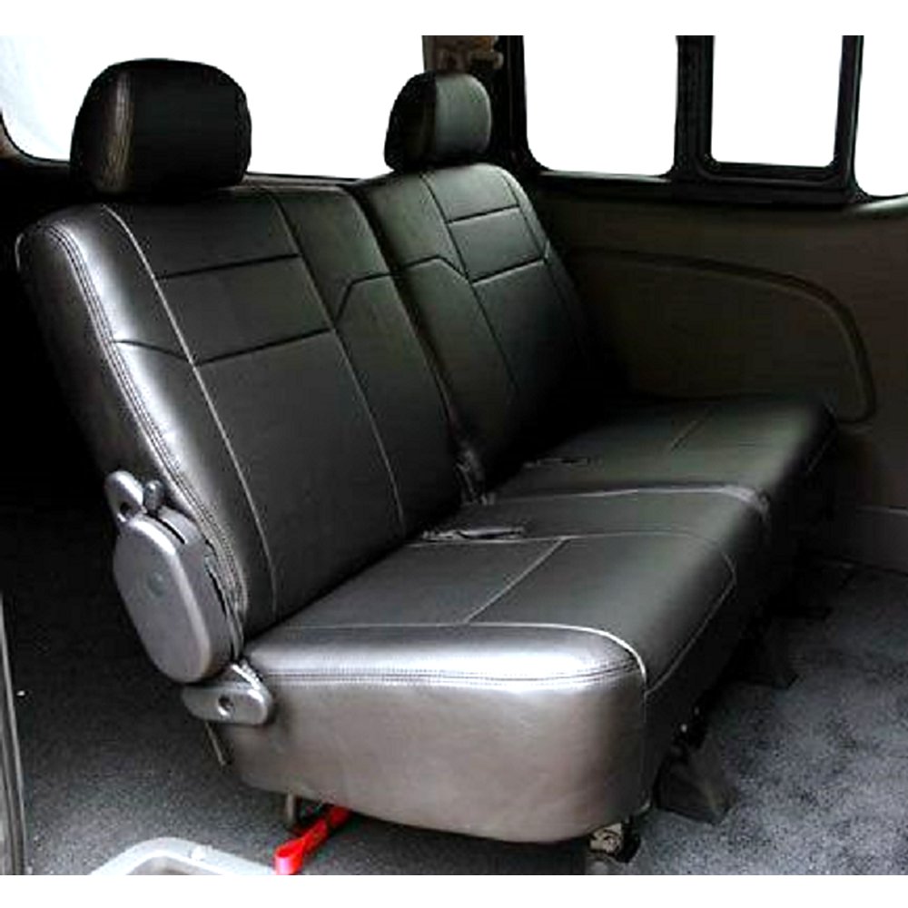 (ブラック) PUレザー シートカバーセット NV350 キャラバン E26系 プレミアムGX 2WD アームレストカバー付き