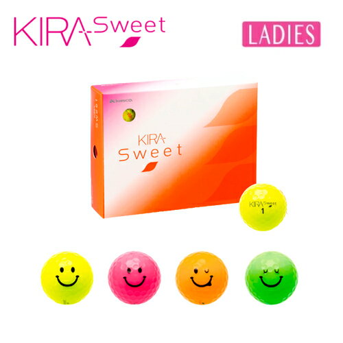 【キャスコ】KIRA SWEET キャラレディース ゴルフボールキラ キャラ 4ブラザーズ1ダース（12個入り） カラー 蛍光 ピンク ライム イエロー オレンジギフト プレゼント kasco あす楽【ゴルフ】