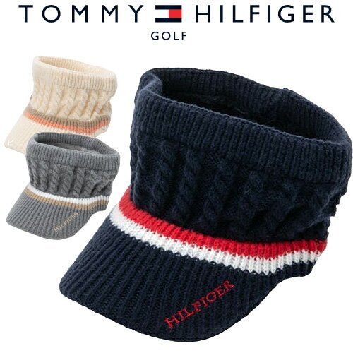 【2023モデル】バイザーニットトミー ヒルフィガー ゴルフTOMMY HILFIGER GOLFポリエステル100% フリー(56cm)帽子 ニット帽 耳当て防寒 寒さ対策THMB358 ヤマニメンズ レディース 男性 女性あす楽【ゴルフ】