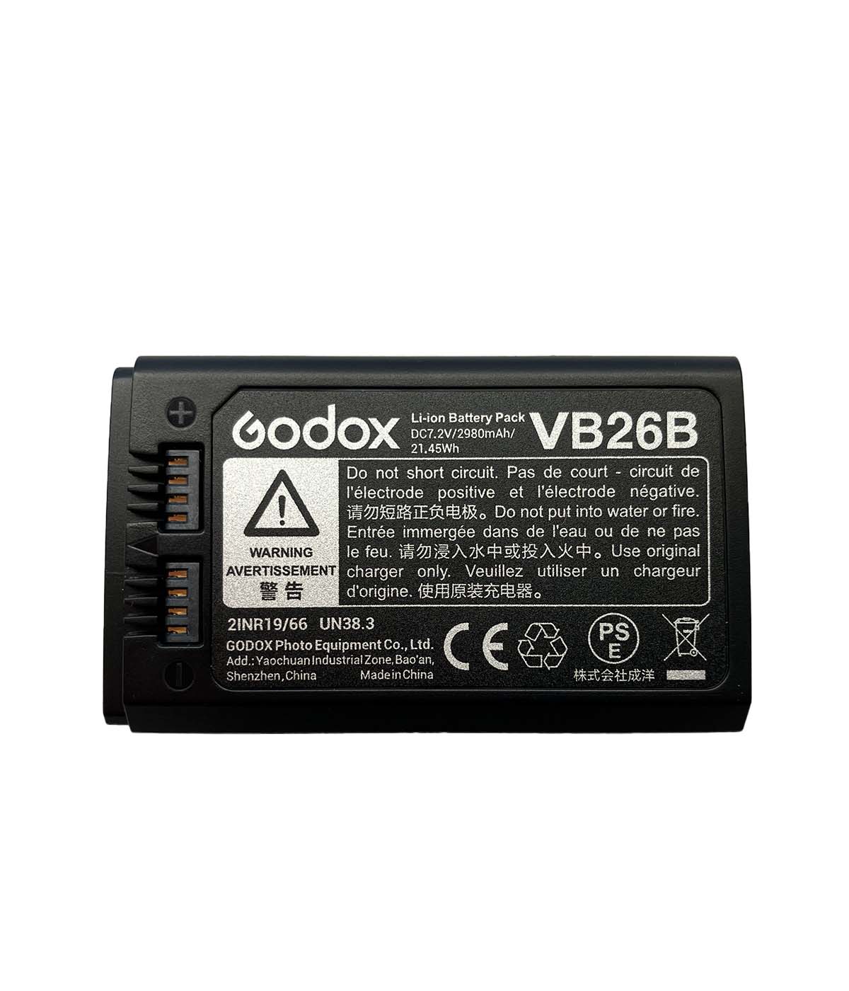 【お買い物マラソン限定】【日本正規代理店】Godox VB26B V1 V860III対応 リチウム バッテリー 2980mAh 7.2V PSEマーク クロス付【月間優良ショップ受賞店】 2