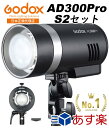 ＼期間限定価格／【365日発送★あす楽】[国内正規代理店] Godox AD300Pro 300W 3000-6000K LEDモデリングランプ 1/8000 HSS 2.4G フラッシュ ストロボ ライト [1年保証/日本語説明書/セット品] (AD300Pro + S2)