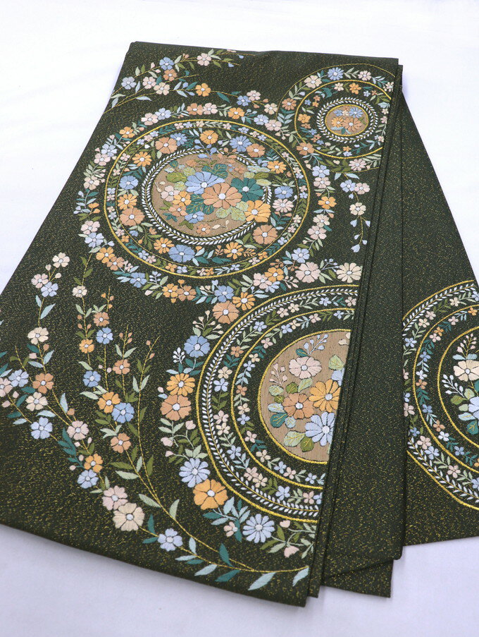 蘇州刺繍入】未仕立て 袋帯【新古品・未使用品】クリーム 蘇州刺繍入】未仕立て 袋帯【新古品・未使用品】クリーム