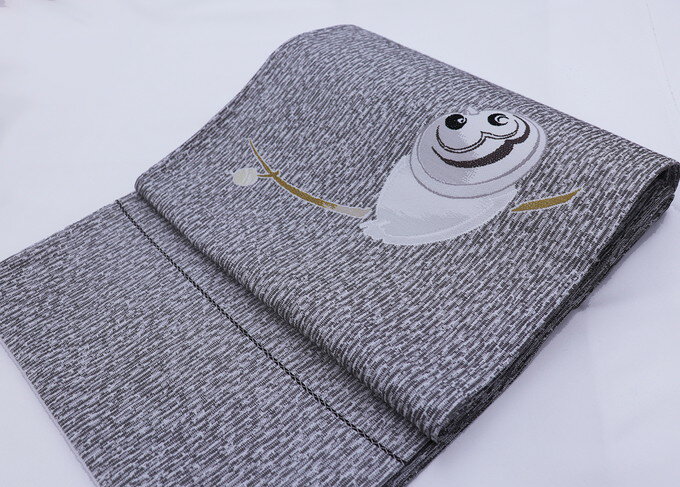 乐天商城 - 【縁起のいいフクロウ柄★】新品袋帯◇未仕立て　正絹◇温かみのあるグレー系　【京都西陣織：老舗 木原織物謹製】高級洒落帯