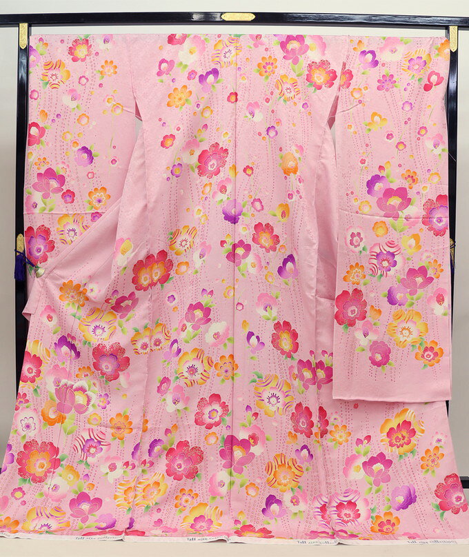 【当店厳選★振袖】お仕立上り【新品】◆【丹後ちりめん】ベビーピンク系　華爛漫　銀通し【正絹】