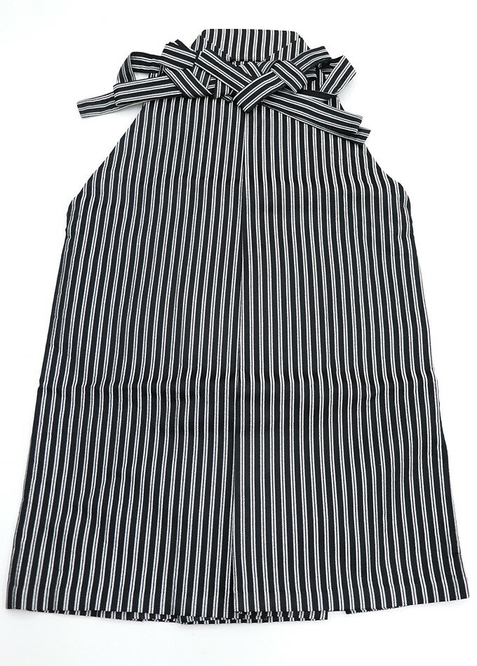 ◇男性袴【中古】ポリエステル　縞　シマ◆黒地・シルバー　行燈...