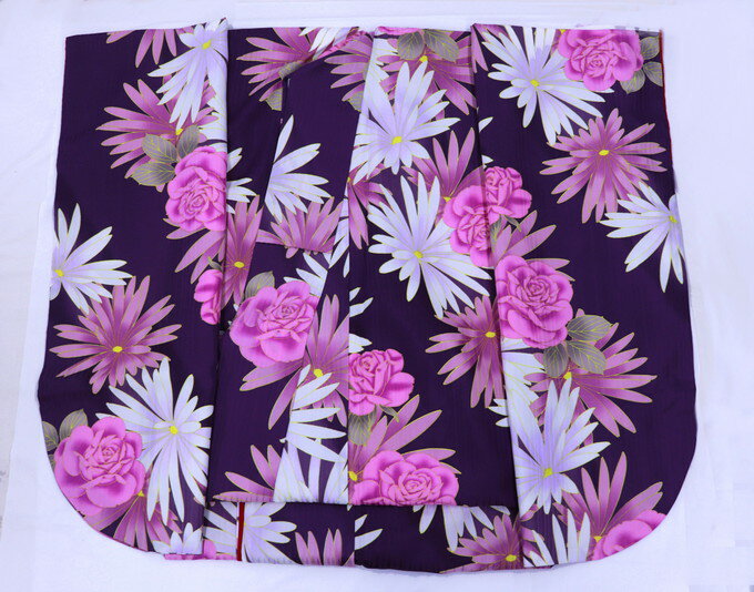 乐天商城 - ◇二尺袖　【中古品】紫系・薔薇　ポリエステル◆　袴に合わせて♪
