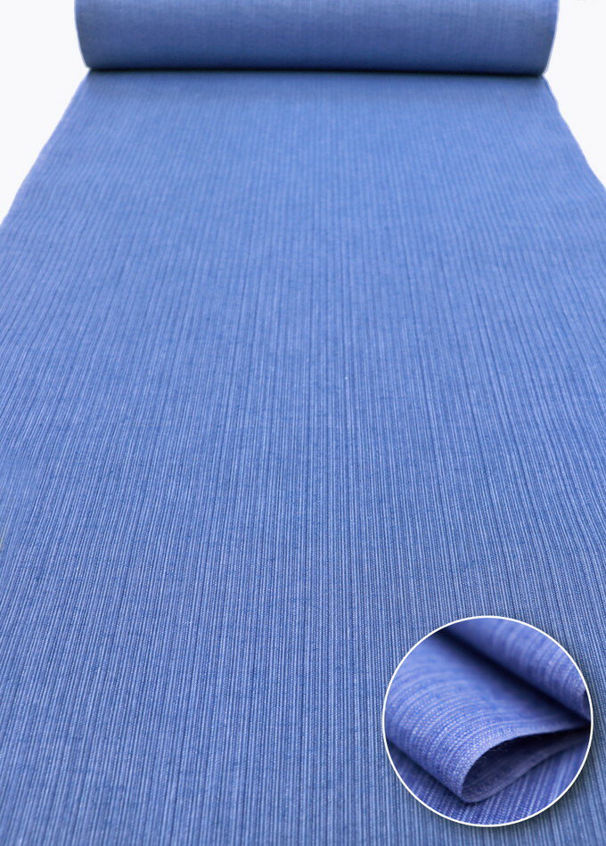 【訳アリ特価】キングサイズ 綿麻浴衣◆涼し気な綿麻素材◇ブルー系【新古品】◆幅約40.0cm ※訳アリ(画像参照)※