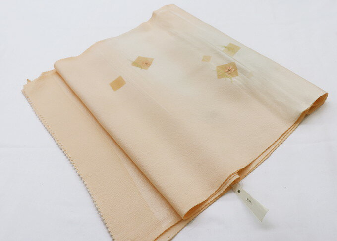 ◇帯揚げ◇正絹【訪問着・洒落着】肌色系　部分刺繍◆【新古品】