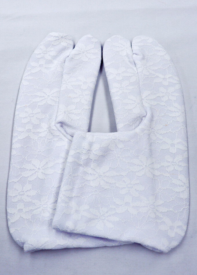 メール便送料無料【代引き不可】◆白地 ストレッチレース足袋◆23.0〜24.0cm ※若干訳アリ特価※