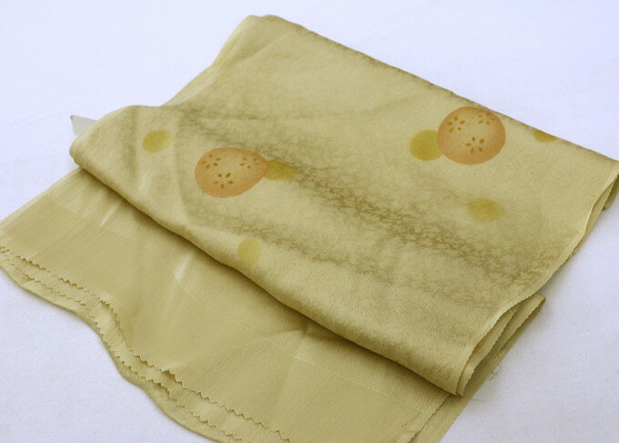 ◇帯揚げ◇正絹【訪問着・洒落着用】吉祥文様◆【新古品】サンドベージュ系