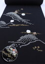 反物◆附下 正絹【丹後ちりめん】黒地【部分刺繍・部分絞り】◆巾約37.5cm