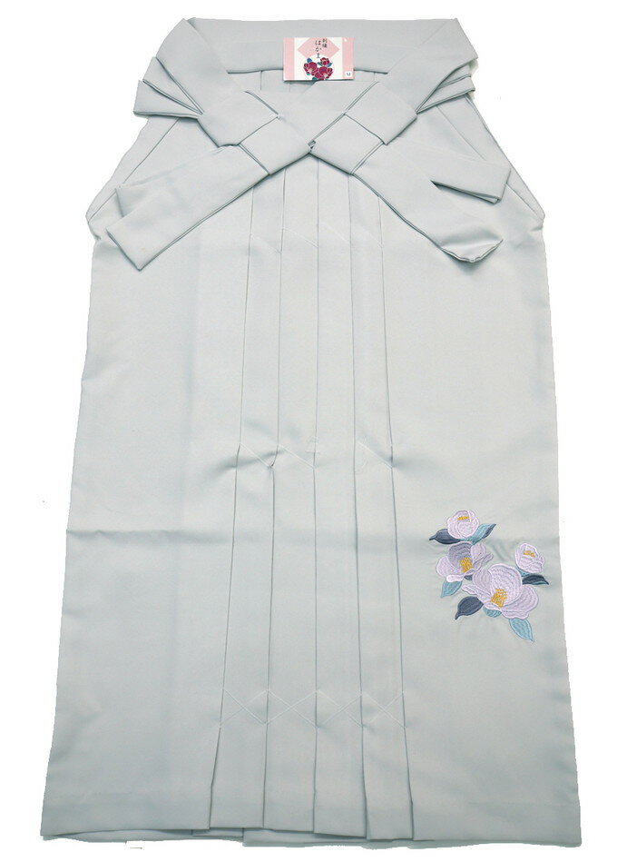 Pleated Skirt - 女性袴/ポリ【新品】【Mサイズ】はいからさん◇くすみ色　薄グレー系・椿刺繍◆シンプルで合わせやすい◎人気のニュアンスカラー◆紐下：約91cm