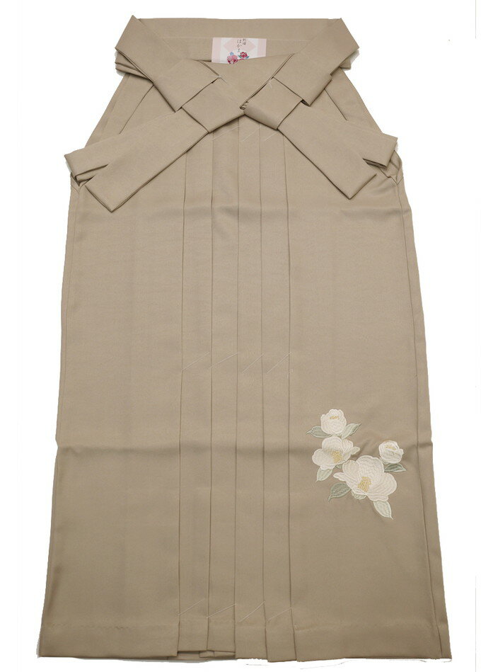 乐天商城 - 女性袴/ポリ【新品】【Mサイズ】はいからさん◇くすみ色　カフェオレ系・椿刺繍◆シンプルで合わせやすい◎人気のニュアンスカラー◆紐下：約91cm