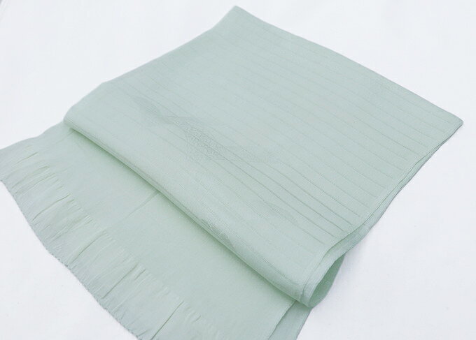 樂天商城 - 【夏用帯揚げ】◇正絹【訪問着・洒落着用】わずかに緑色みの白系・白百合色（しらゆりいろ）◆【新古品】