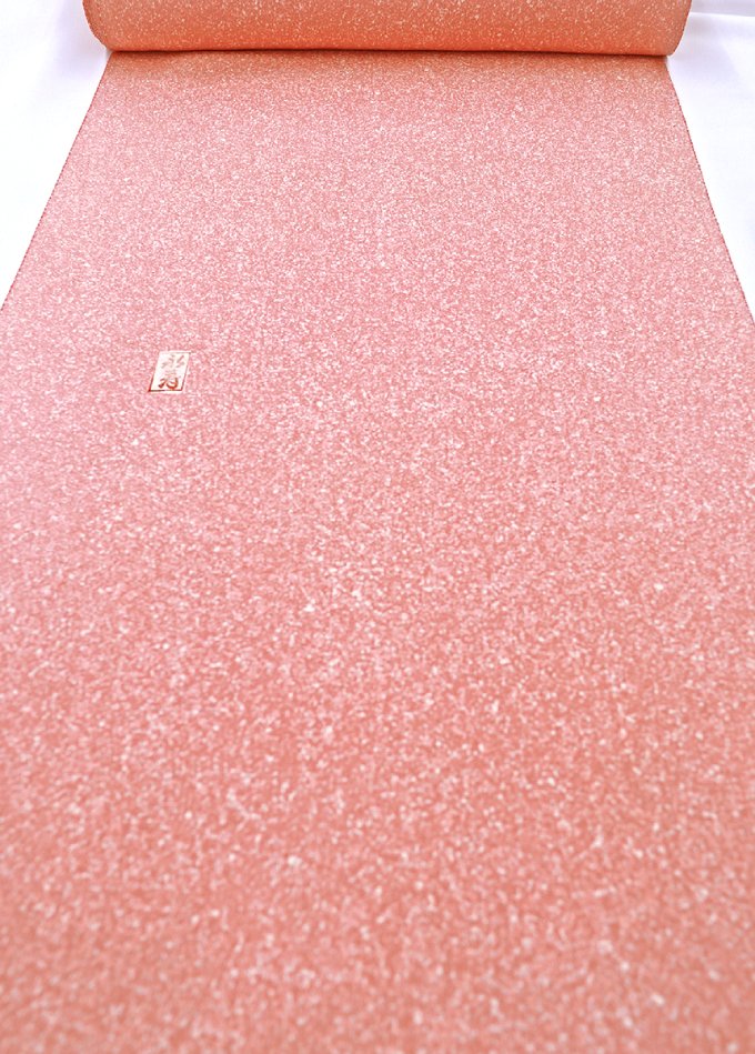 小紋着尺◆【濱ちりめん】正絹◆紅梅色（こうばいいろ）系　たたき風　落款入り◆巾約36.0cm◆