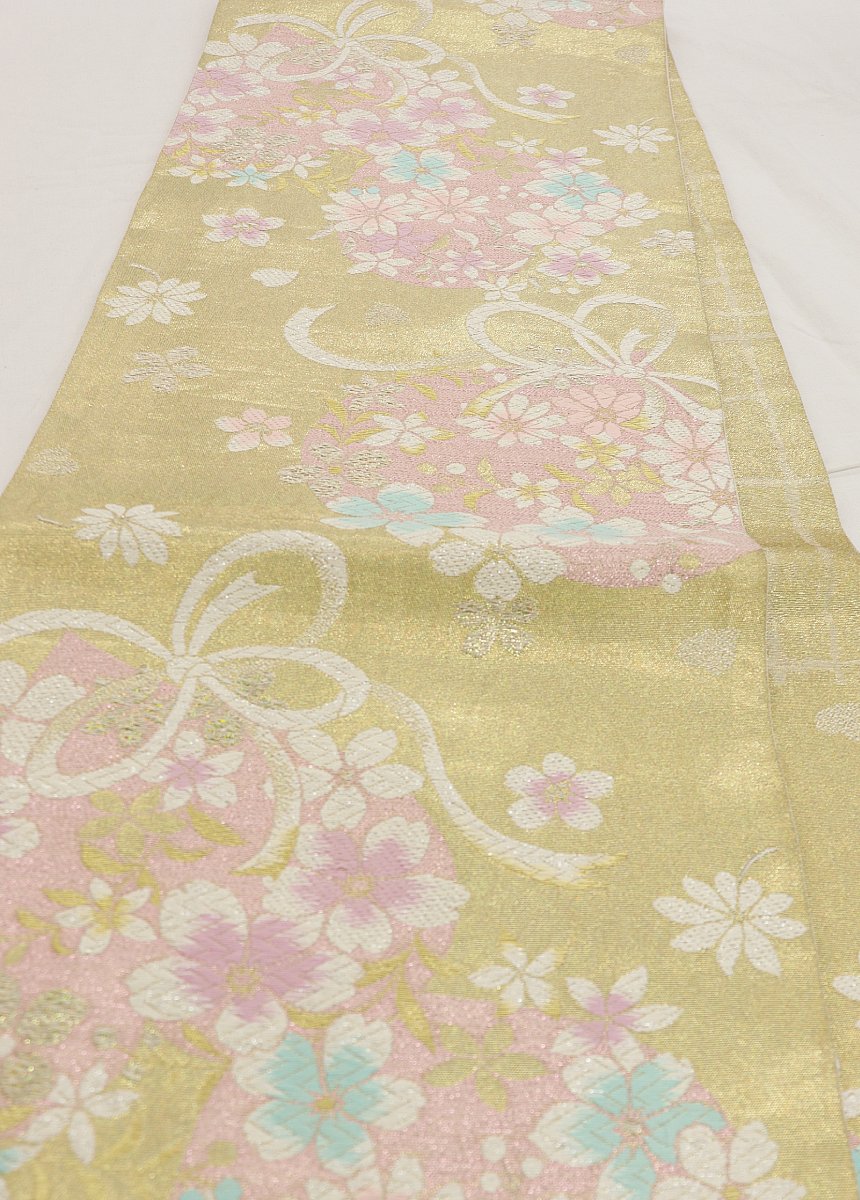樂天商城 - ◇振袖用　袋帯【中古】ゴールド系　花爛漫　◇振袖用 リサイクル★柔らかめ