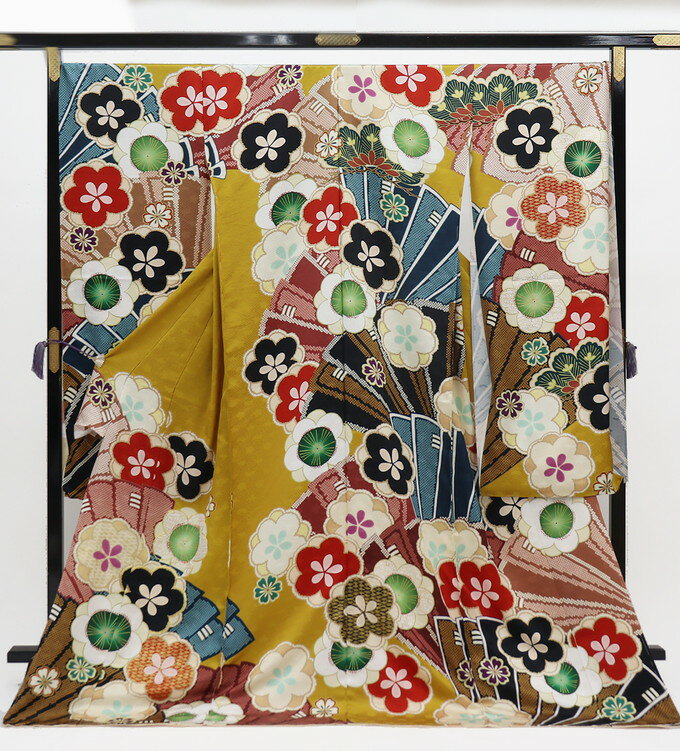 樂天商城 - ★【下見OK】未仕立て　新品振袖　仮絵羽◎辛子色・黄土色系　花爛漫◆【紋意匠】