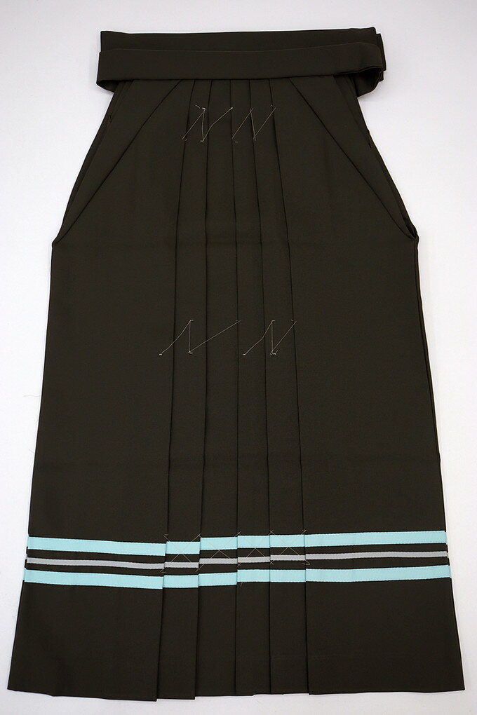 Kimono - 【pom ponette】女性袴/ポリ【新古品】はいからさん◇女性SSサイズ（小さめサイズ）カーキグリーン・水色系