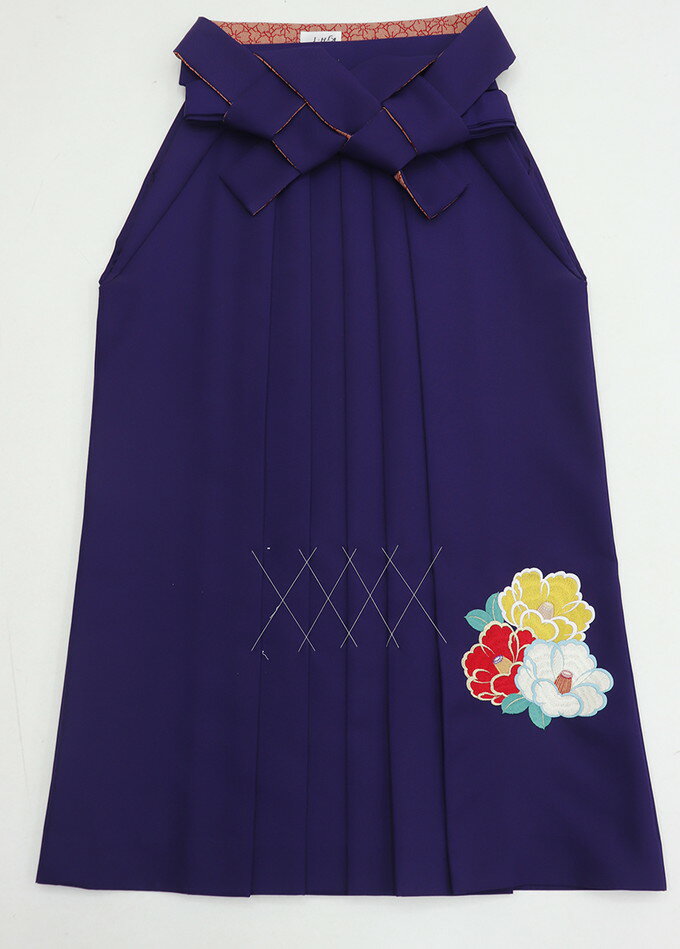 樂天商城 - 【小さめサイズ】女性袴/ポリ【中古】はいからさん◇青紺色系　刺繍入◆紐下約86cm