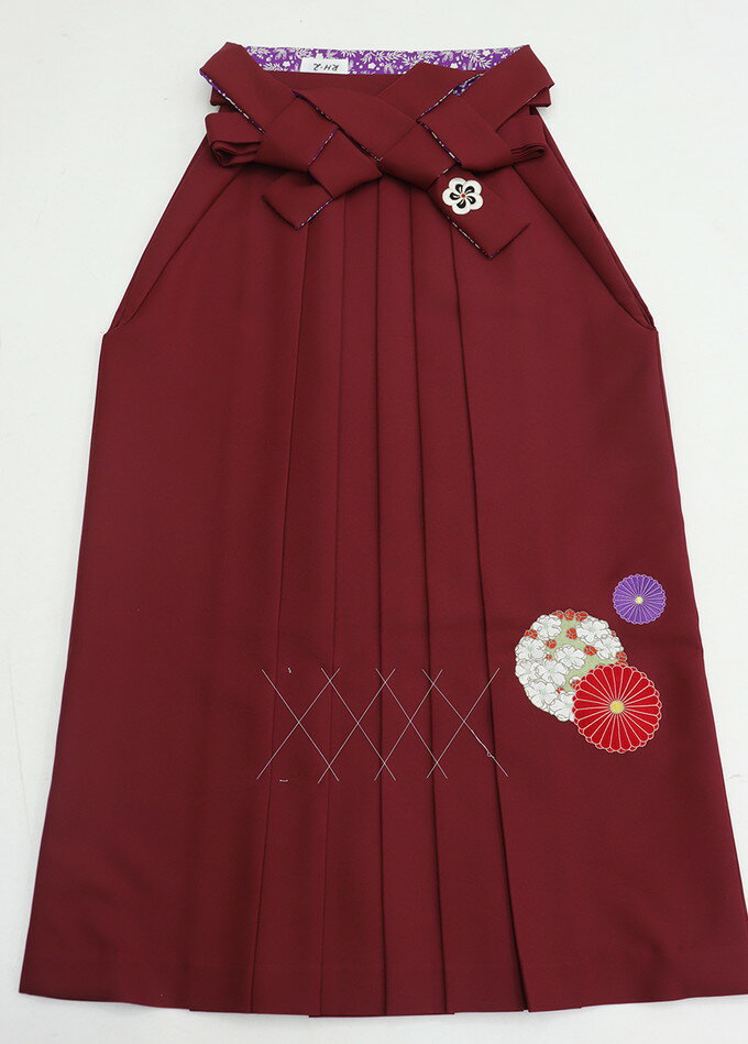 樂天商城 - 女性袴/ポリ【中古】はいからさん◇えんじ色系　刺繍入◆紐下約90cm