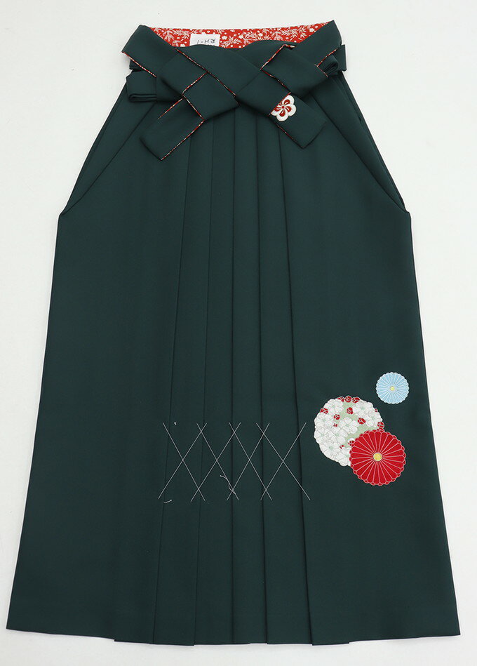 乐天商城 - 女性袴/ポリ【中古】はいからさん◇グリーン系　刺繍入◆紐下約90cm