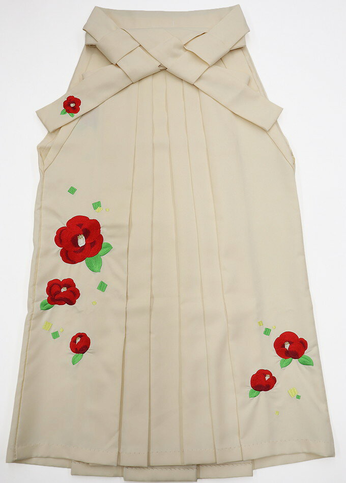 女性袴/ポリ【中古】はいからさん◇クリームホワイト地　刺繍入◆人気の色 ◆紐下約86cm