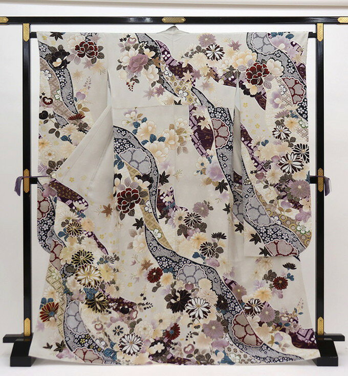 平和屋着物＊夏物　小紋　絽　霞文　正絹　逸品　AABB5920st