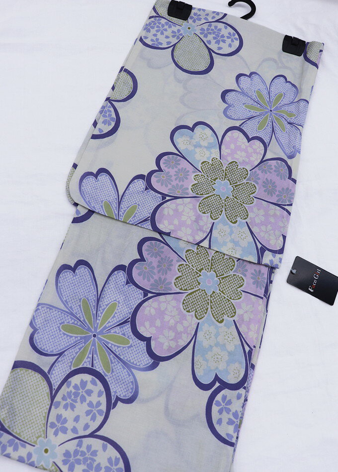 ◆平織り・フラット浴衣◆◇女性 M-Lサイズ◇綿100%【新品】薄淡いクリーム系