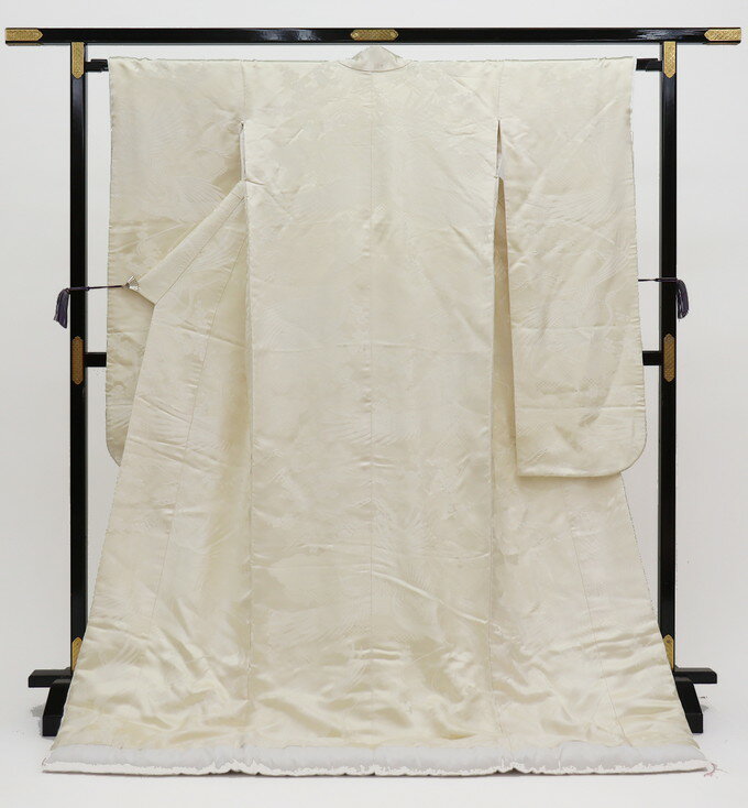 乐天商城 - 白打掛【中古】正絹◆オフホワイト系　飛翔鶴【状態ランクB】◆