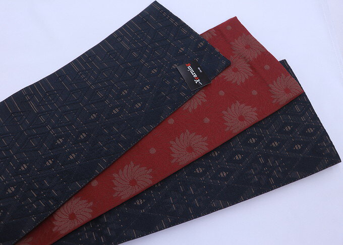 樂天商城 - 袴下帯◇ゆかた半巾帯　黒×えんじ赤　くすみカラー【新品】半幅帯 小袋帯◆ゆかたや小紋、街着や袴下帯にも★【一個までメール便送料無料！】