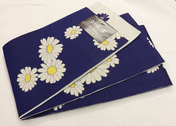 Half-Width Cloth - 浴衣帯◆袴下帯　半巾帯【新品】濃い青色地　半幅帯 ◆小紋や街着・袴の下からチラリと見える帯にも★挿し色にも♪【一個まで送料無料！※クリックポストでお届け】