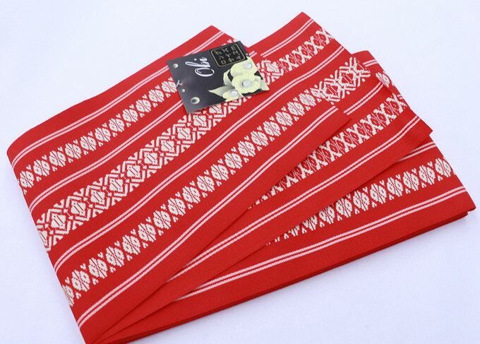乐天商城 - 浴衣帯◆袴下帯　半巾帯【新品】赤系・献上柄　半幅帯 ◆小紋や街着・袴の下からチラリと見える帯にも★挿し色にも♪【一個まで送料無料！※クリックポストでお届け】