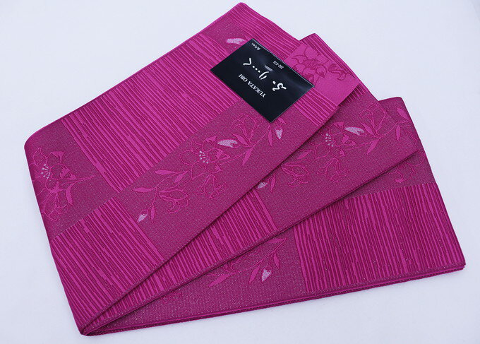 乐天商城 - 浴衣帯◆袴下帯　半巾帯【新品】赤紫色・ラメ入　半幅帯 ◆小紋や街着・袴の下からチラリと見える帯にも★挿し色にも♪【一個まで送料無料！※クリックポストでお届け】