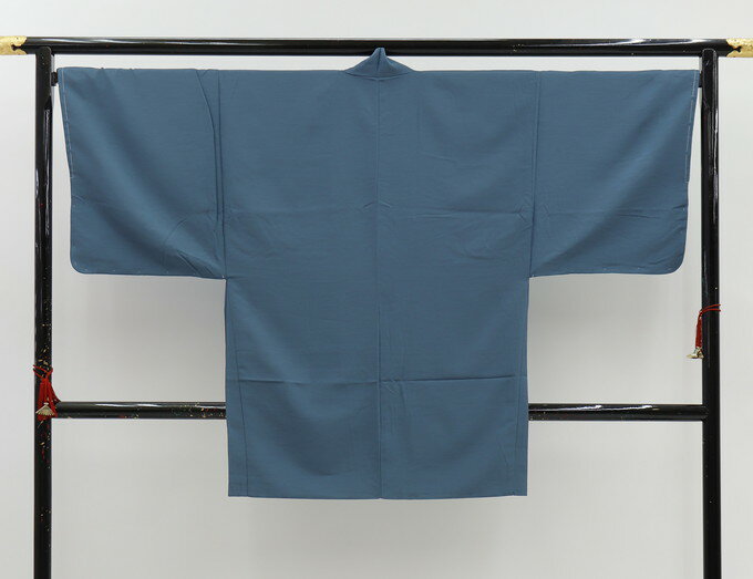 【新品】男性用　羽織単品【扱いやすいポリエステル】◆ブルーグレー系・灰青色地◆無地【Sサイズ】