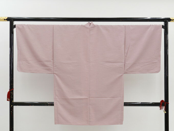 【新品】男性用　羽織単品【扱いやすいポリエステル】◆薄い灰色味のピンク系・水柿（みずがき）色◆無地【Sサイズ】