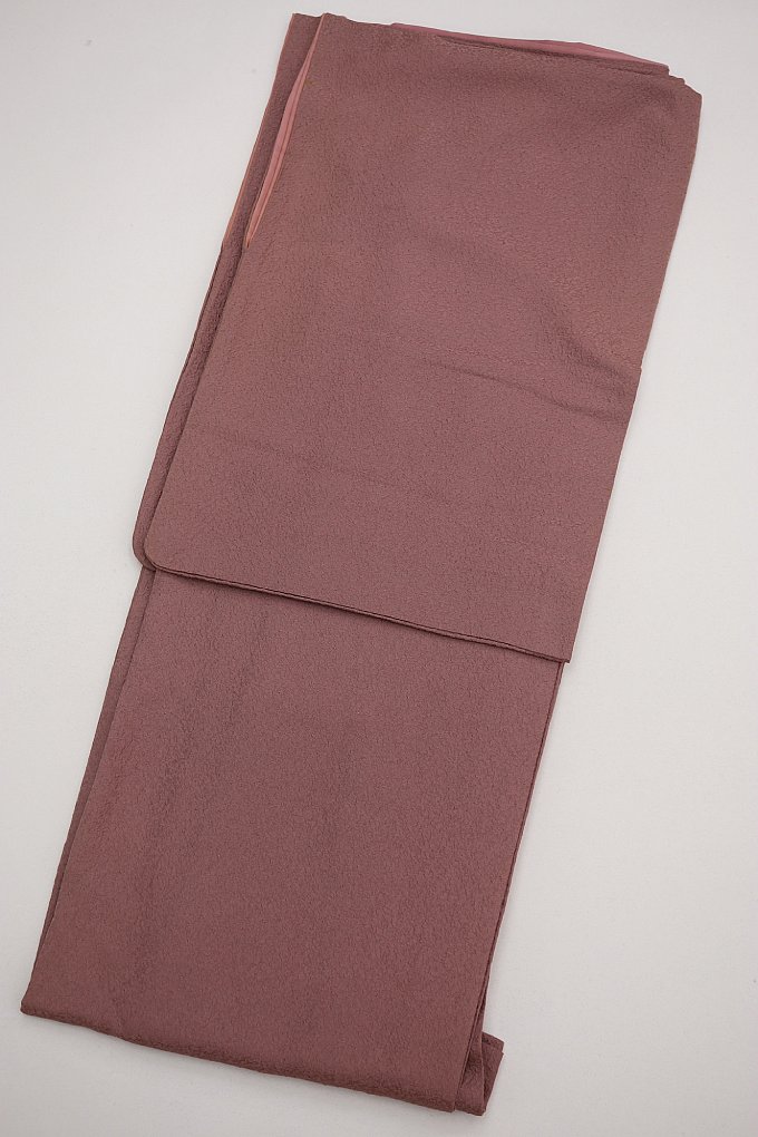樂天商城 - 【一つ紋入り】色無地着物【袷】正絹　茶紫系　手縫い◇中古品【仕立上がり】