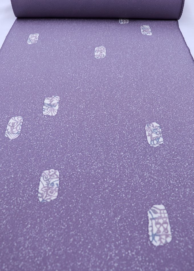 売約済み　美品 正絹単衣 飛び柄刺繍 無地感小紋 紫系 楽天市場】飛び柄小紋の通販