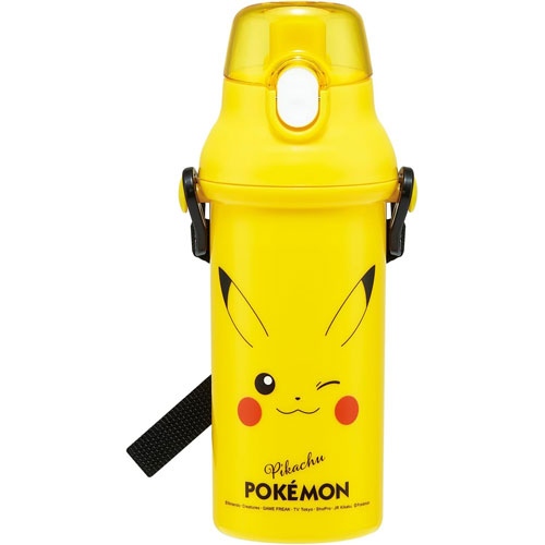 ピカチュウ (フェイス 25 ポケモン) 食洗機対応 直飲みワンタッチボトル 水筒 480m...